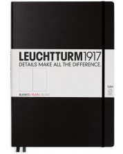 Тефтер Leuchtturm1917 Master Slim - А4+, бели страници, Black -1