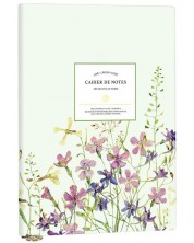 Тефтер Victoria's Journals Florals - Светлозелен, пластична корица, на редове, 96 листа, А5