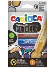 Темперни бои Carioca - Temperello metallic, 6 цвята -1