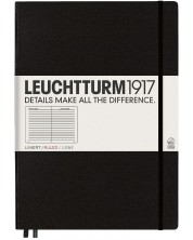 Тефтер Leuchtturm1917 Master Classic - А4+, черен, страници на редове -1