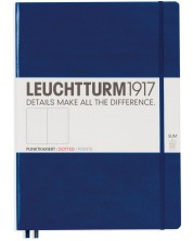 Тефтер Leuchtturm1917 Master Slim - А4+, страници на точки, Navy