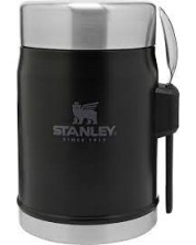 Термобуркан за храна с лъжичка Stanley The Legendary - Matte Black Pebble, 0.4 l -1