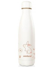 Термо бутилка с меко покритие Miniland - Natur, Зайче, 500 ml -1