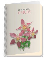 Тетрадка със спирала Black&White Nature - А5, 100 листа, широки редове, асортимент -1