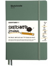 Тефтер Leuchtturm1917 Sketchnote Journal - A5, маслиново-зелена -1