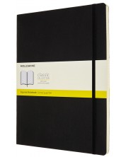 Тефтер с меки корици Moleskine Classic Squared Expanded Large -  Черен, листове на квадратчета