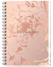Тетрадка със спирала Black&White - Luxury Flowers, A4, 100 листа, 2 теми, асортимент