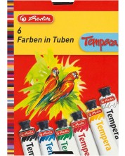 Темперни бои Herlitz - 6 цвята, 16 ml