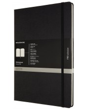 Тефтер с твърди корици Moleskine Pro Collection A4 - Черен, линирани страници