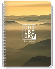 Тетрадка със спирала Black&White - Cool Book, A4, 80 листа, широки редове, асортимент
