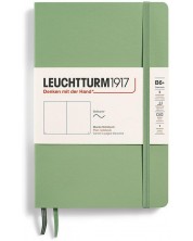 Тефтер Leuchtturm1917 Paperback - B6+, светлозелен, бели листове, меки корици -1