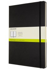 Тефтер с твърди корици Moleskine Classic Plain формат А4 - Черен, бели листове