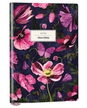 Тефтер Victoria's Journals Florals - Цветя, пластична корица, на точки, 96 листа, А5
