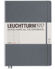 Тефтер Leuchtturm1917 Master Slim - А4+, линиран, Anthracite -1