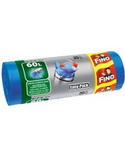 Торби за отпадъци Fino - Easy pack, 60 L, 20 броя, сини -1