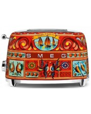 Тостер Smeg - TSF01DGEU, 950W, 6 степени, многоцветен, Dolce & Gabbana