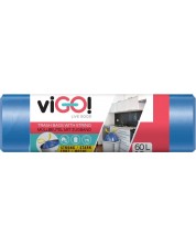 Торби за отпадъци с връзки viGО! - Standard, 60 l, 10 броя, сини