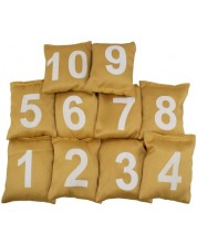 Торбички за хвърляне в цел Maxima - 12 х 10 х 3 cm, 10 броя, жълти/бели -1