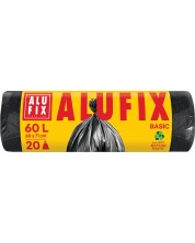 Торби за отпадъци ALUFIX - Economy, 60 l, 20 броя, черни -1