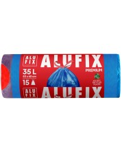 Торби за отпадъци с връзки ALUFIX - 35 l, 15 броя, сини