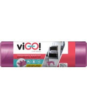 Торби за отпадъци с дръжки viGО! - Standard, с аромат, 60 l, 18 броя, асортимент -1