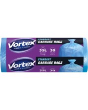 Торби за отпадъци Vortex - Стандарт, 35 l, 30 броя, сини