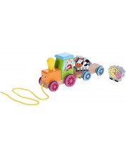 Дървена играчка Andreu Toys - Трактор с животни -1