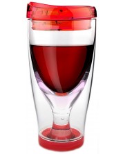 Охлаждаща чаша за вино с капак  Asobu - ICE VINO 2GO, 300 ml, червена