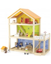 Триетажна дървена къща за кукли Viga -1
