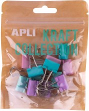 Цветни метални щипки Apli Kraft Collection - 19 mm, 12 броя