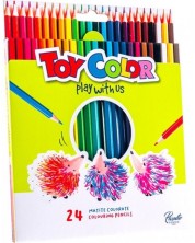 Цветни моливи Toy Color - дълги, 24 цвята -1