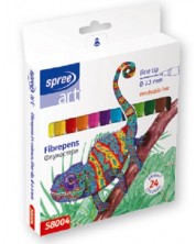 Цветни флумастери SpreeArt - Ø 2.3 mm, 24 цвята -1