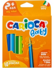 Комплект цветни моливи Carioca Baby - 10 цвята -1