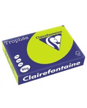 Цветна копирна хартия Clairefontaine - А4, 80 g/m2, 100 листа, Fluo Green -1