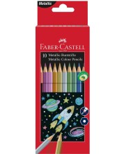 Цветни моливи Faber-Castell - 10 металикови цвята -1