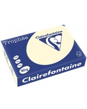 Цветна копирна хартия Clairefontaine - А4, 80 g/m2, 100 листа, Cream