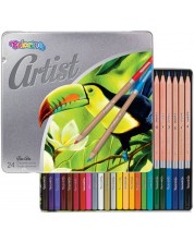 Цветни моливи Colorino Artist - в метална кутия, 24 цвята -1