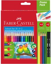 Цветни триъгълни моливи Faber-Castell - Triangular, 24 броя -1