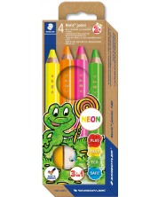 Цветни моливи Staedtler Noris Junior - 4 цвята, с острилка -1