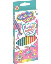 Цветни моливи Bambino Premium - 12 броя, пастелни цветове, асортимент -1