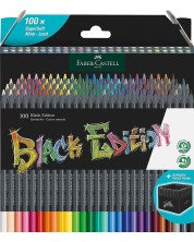Цветни моливи Faber-Castell Black Edition - 100 цвята, в метална кутия
