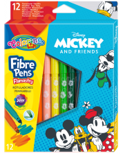 Цветни флумастери Colorino Disney - Mickey and Friends, 12 цвята -1