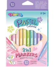 Цветни маркери Colorino Pastel - двувърхи, 10 цвята