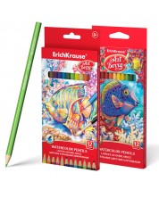 Цветни акварелни моливи Erich Krause Art Berry - 12 цвята, асортимент