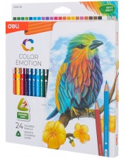 Цветни моливи Deli Color Emotion - EC00220, 24 цвята
