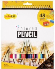 Цветни моливи Colokit - 48 цвята, острилка -1
