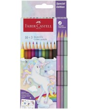 Цветни моливи Faber-Castell - Еднорог, 10 + 3 цвята