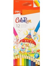 Цветни моливи Deli Colorun - EC130-12, 12 цвята -1