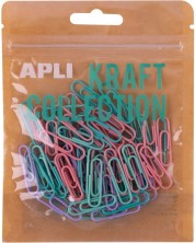 Цветни кламери Apli Kraft Collection - 80 броя -1