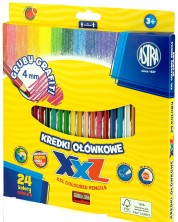 Цветни моливи Astra XXL - 24 броя + острилка -1